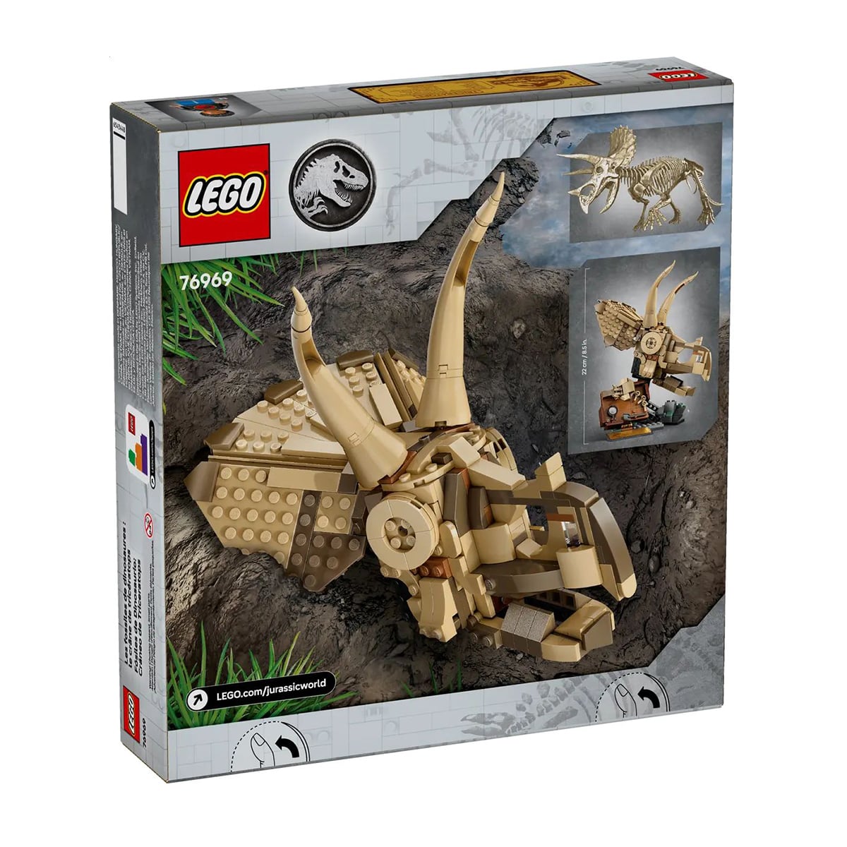 Конструктор LEGO Jurassic World Скелети динозаврів: череп трицератопса, 468 елементів, від 9 років (76969)
